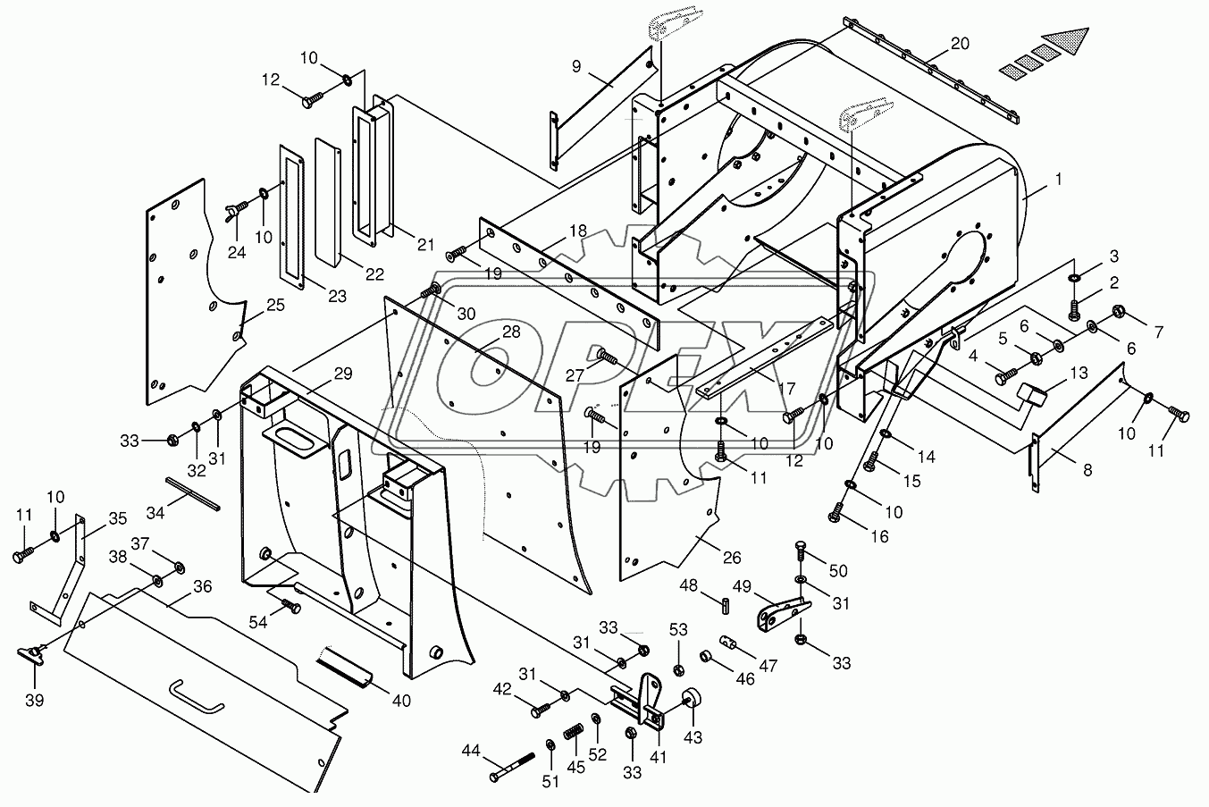 Discharge accelerator housinge-spring-mounted