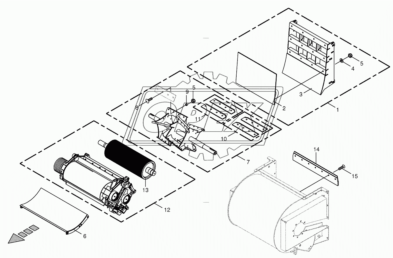 Crop flow-HD parts-not spring-mounted