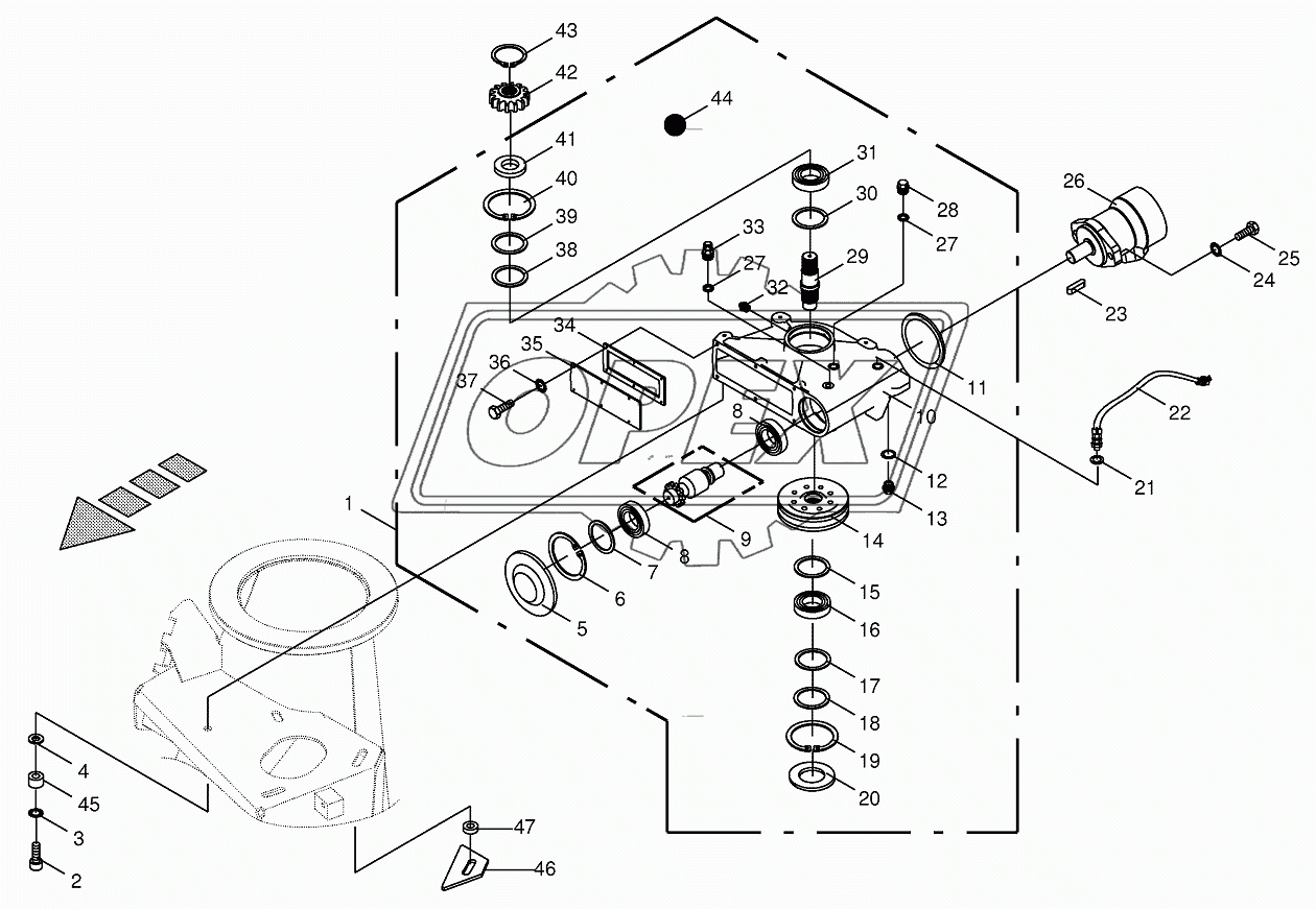 Auger-gearbox