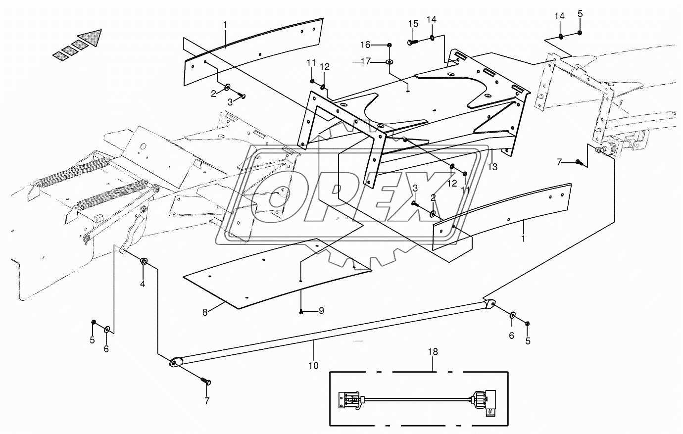 Discharge chute extension 10-row