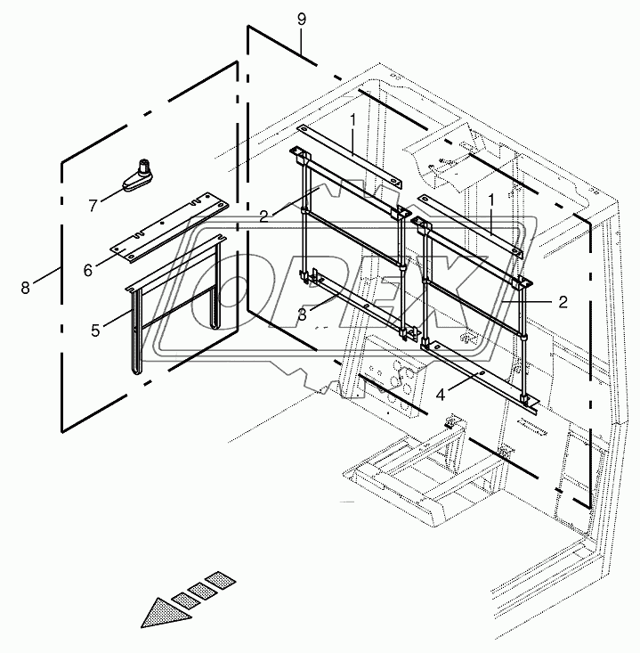 Rear blind/lateral blind