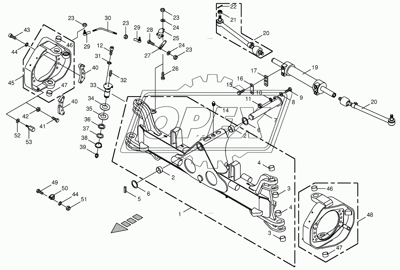 Steering axle