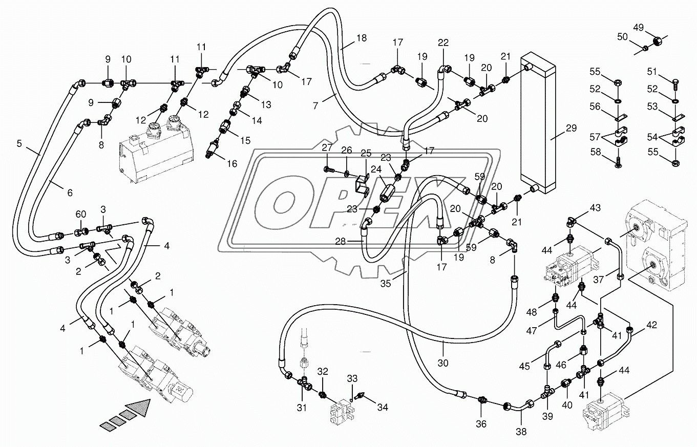 Housing line/oil cooler 2