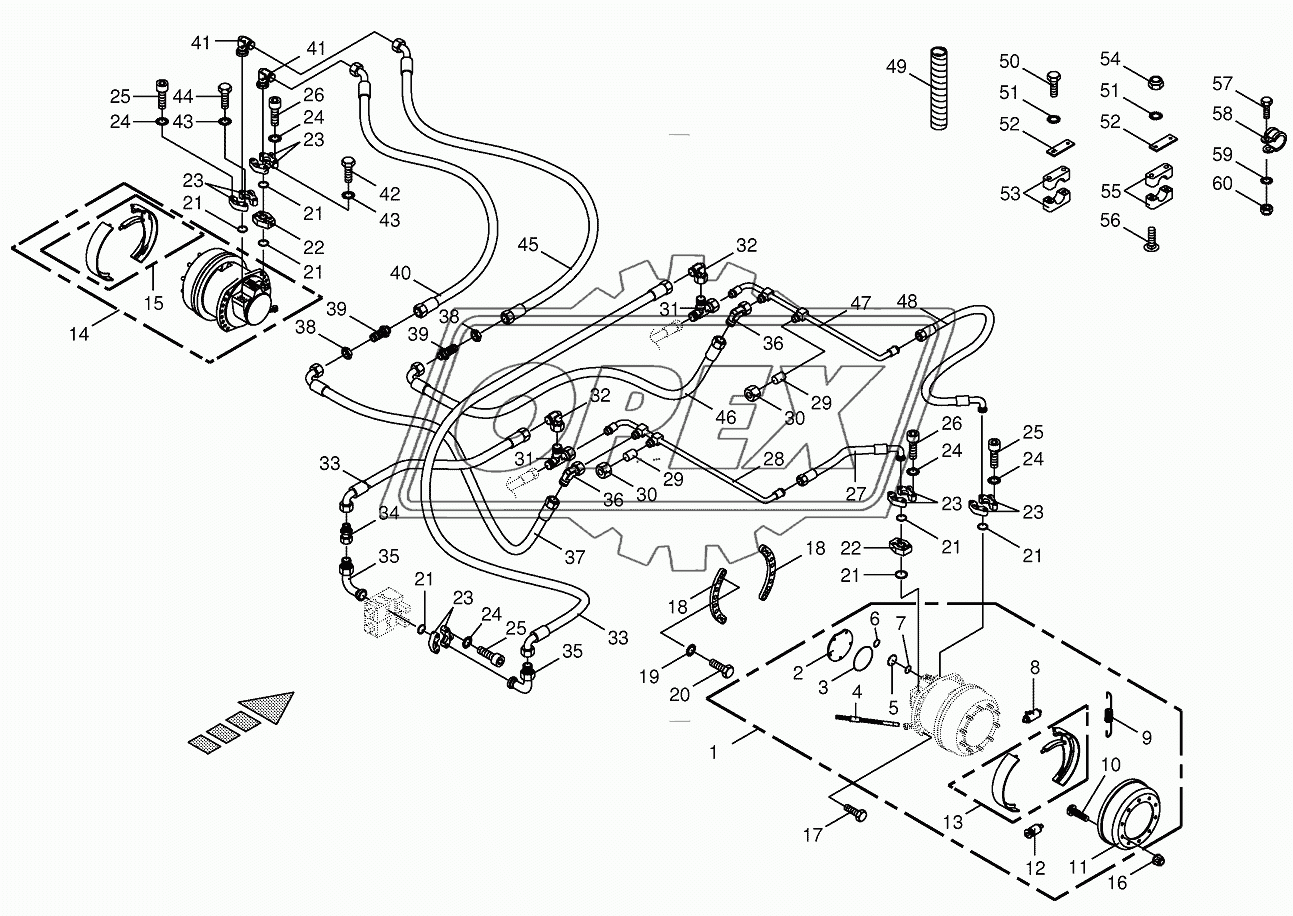 Traction drive wheel engine-front