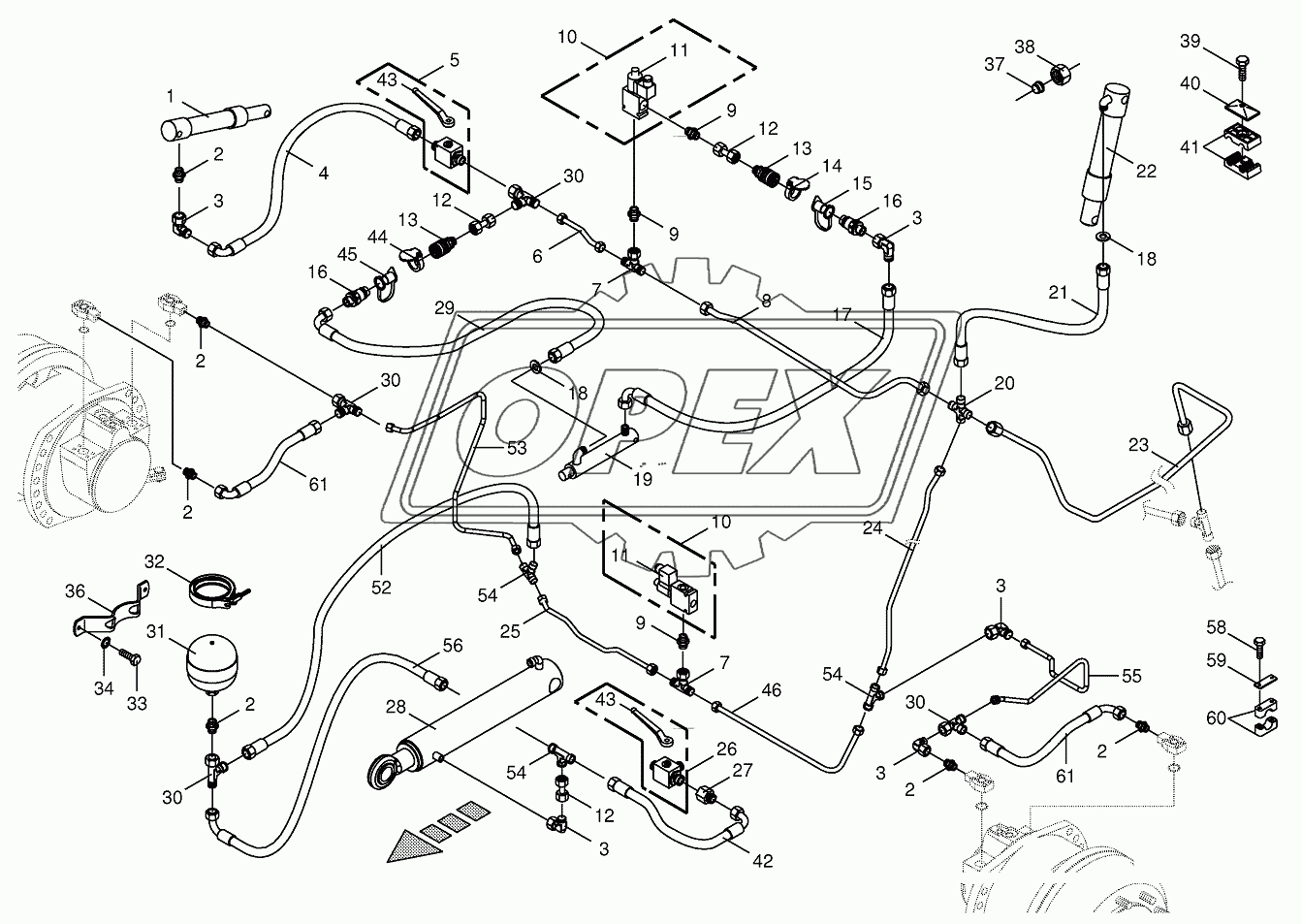 Charge pressure lines-front 2