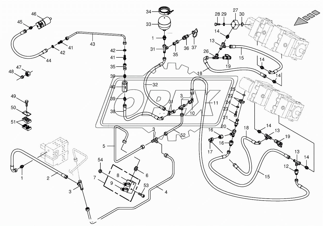 Charge pressure lines-back 1