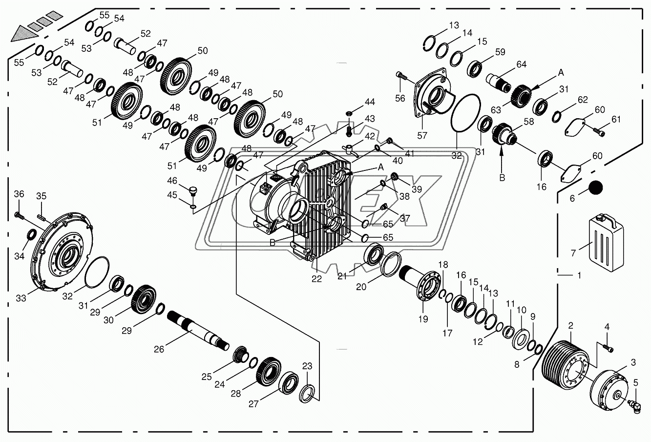 Motor output gear 7