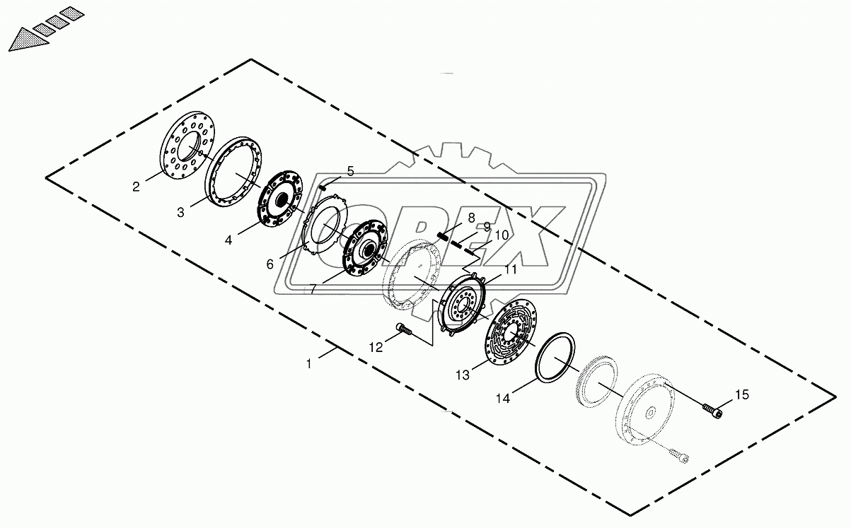 Hydraulic four-surface clutch