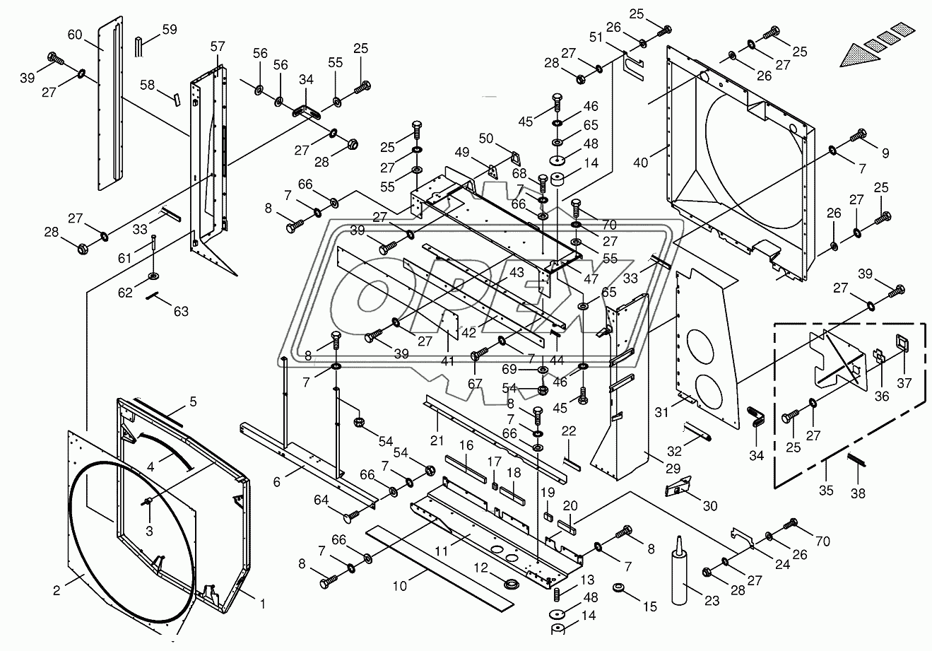 Radiator frame/radiator door