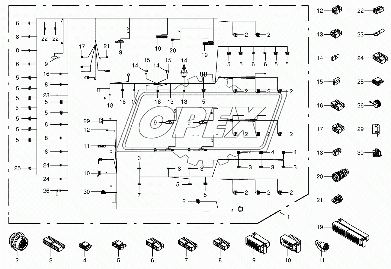 Wiring harness-panel 1