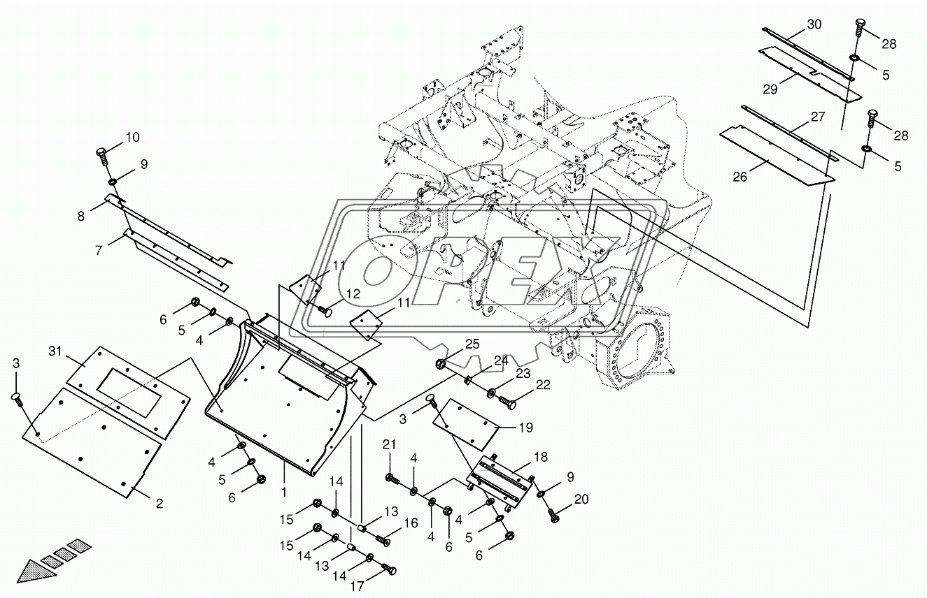 Transfer channel-spring-mounted