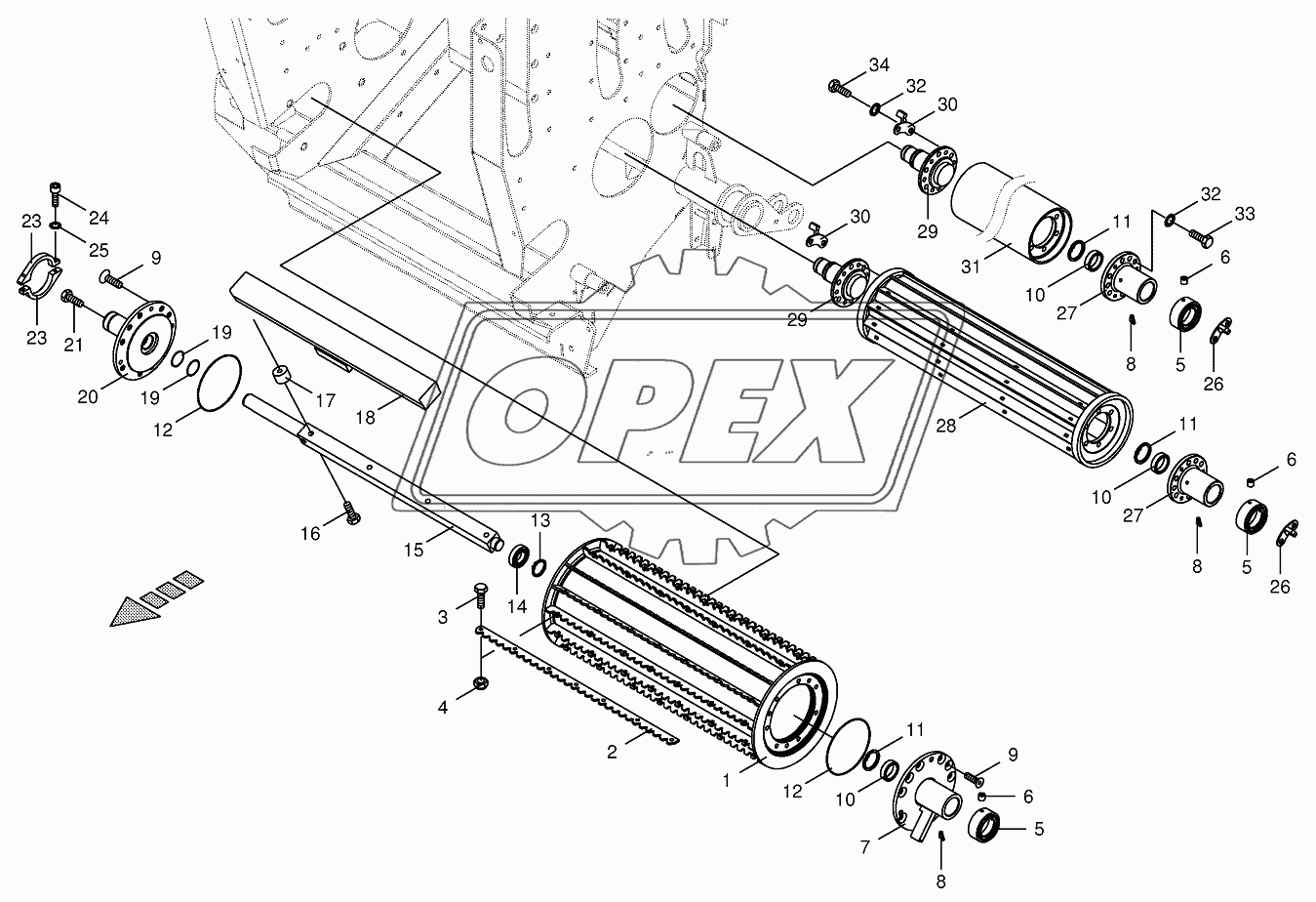 Lower feed rollers 1