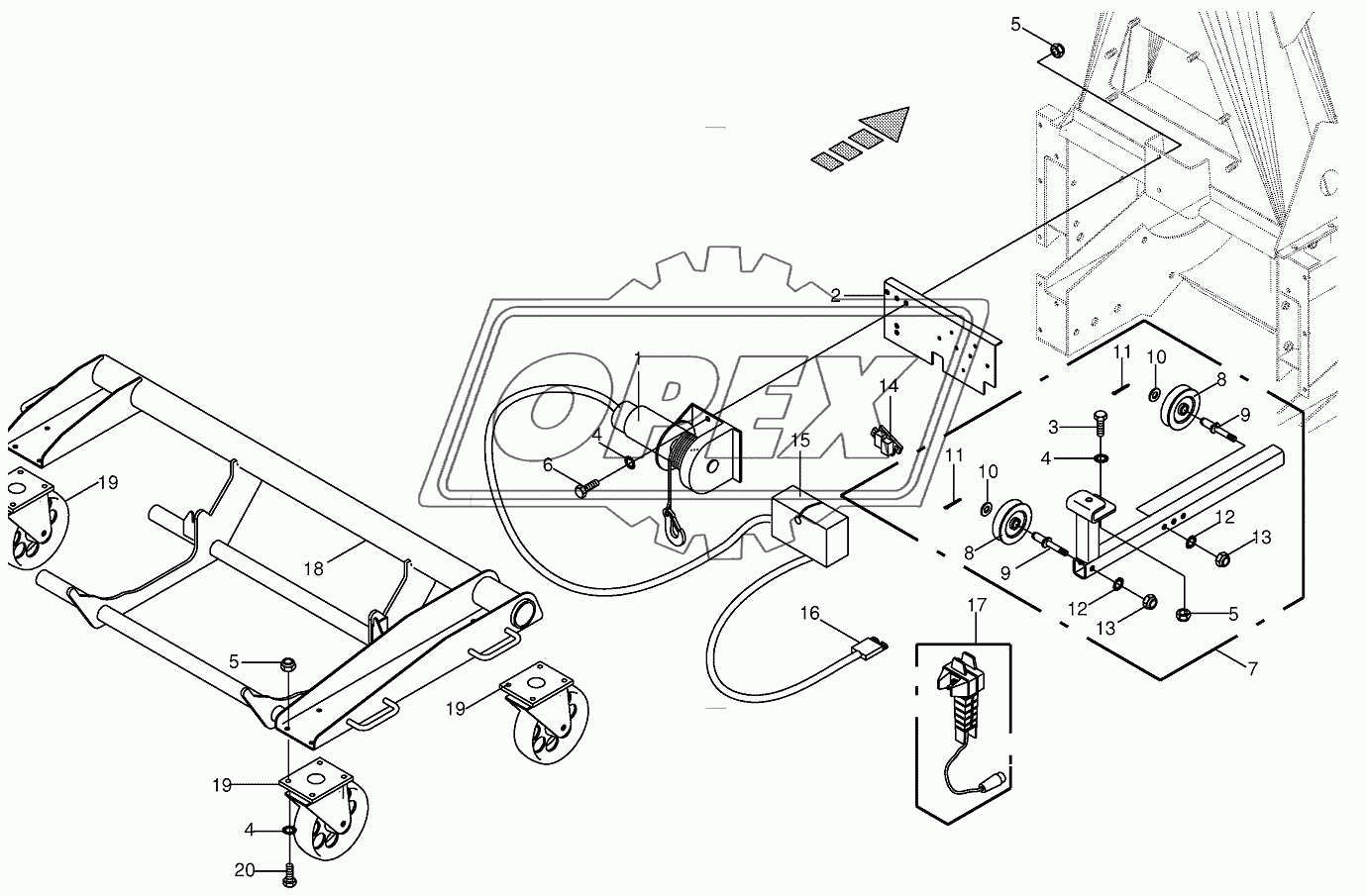 Rope winch/Installation car 1