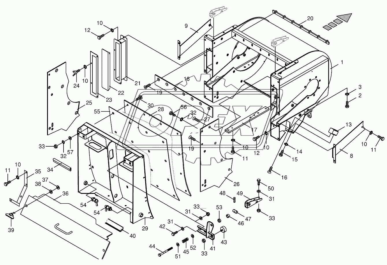 Discharge accelerator housinge-spring-mounted 2