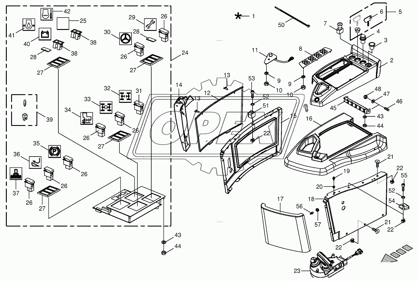 Control box mounting parts