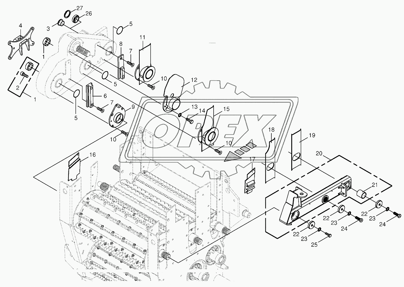 Top feed roller bearing