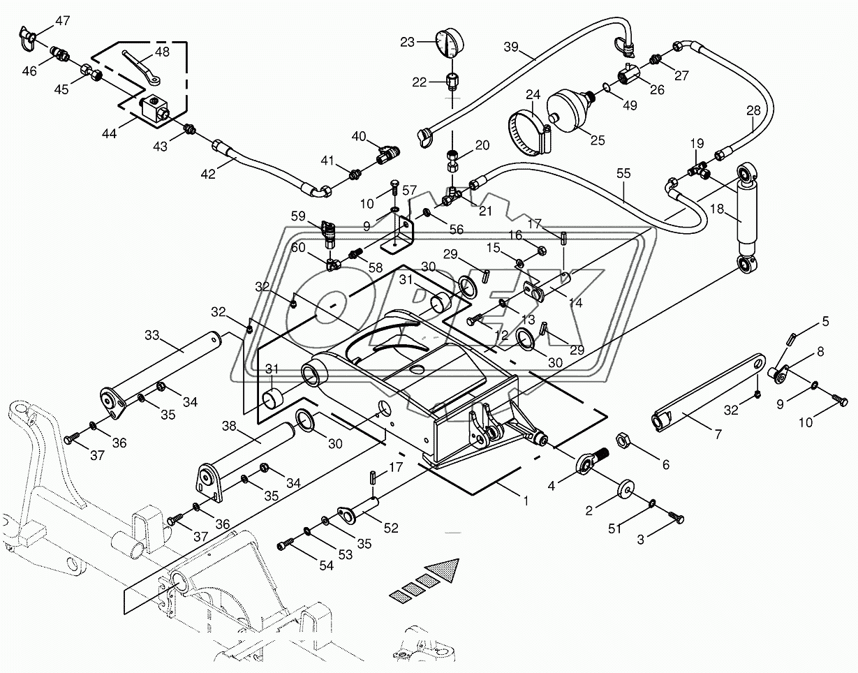 Steering axle rocker arm