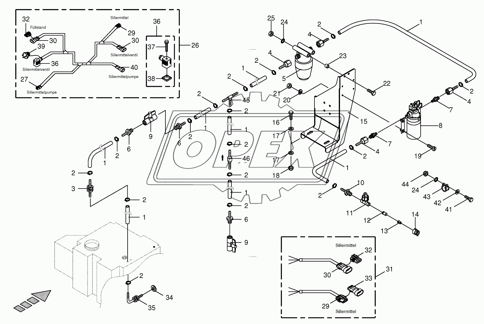 Silage agent system/Wiring harness