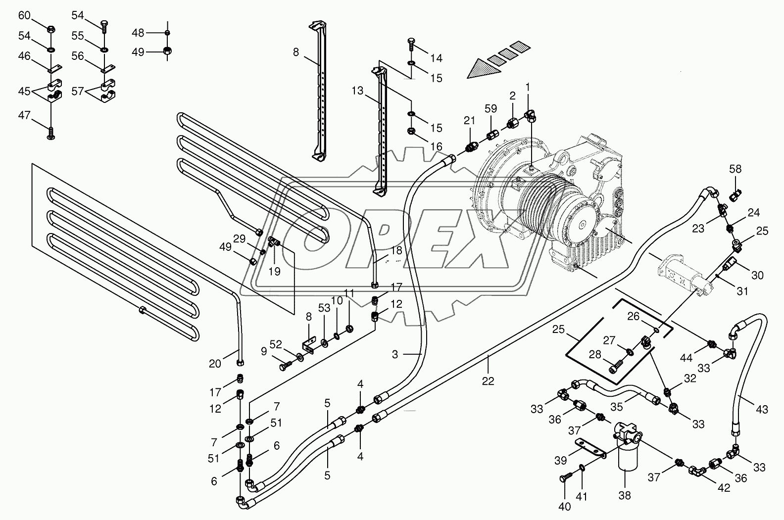 Gear oil cooler 853001 - 854000