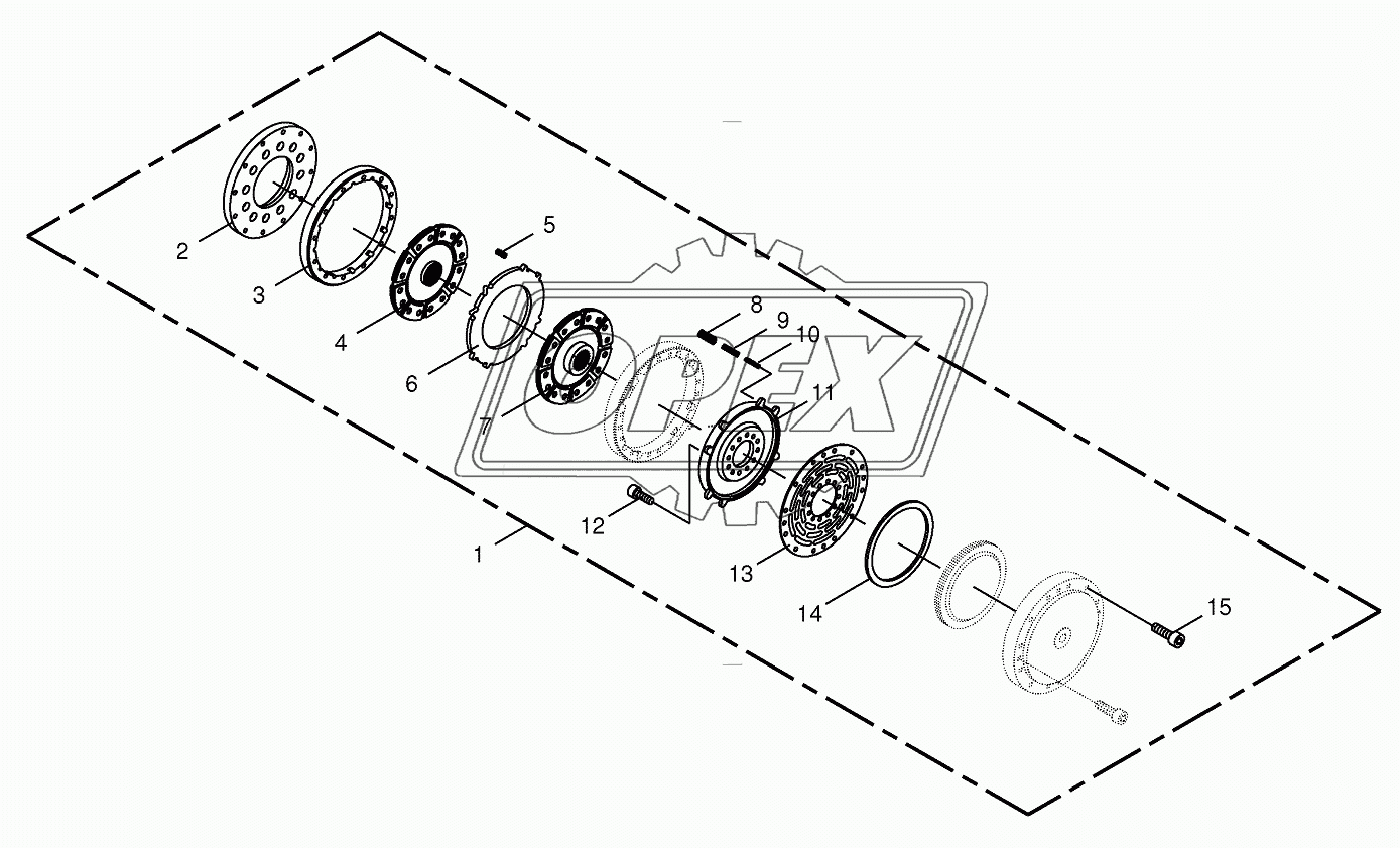 Hydraulic four-surface clutch