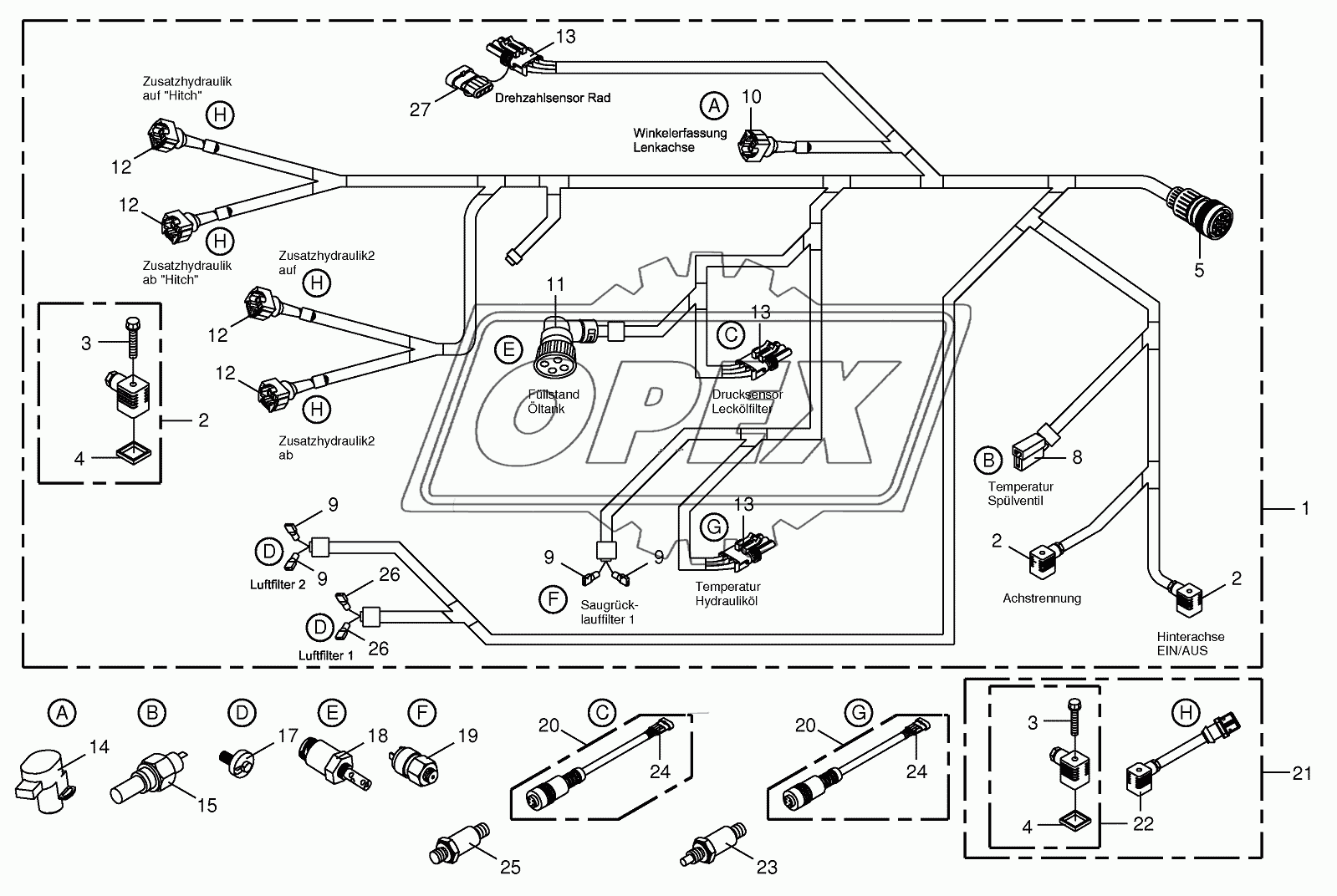 Wiring Harness - rear/drive valve