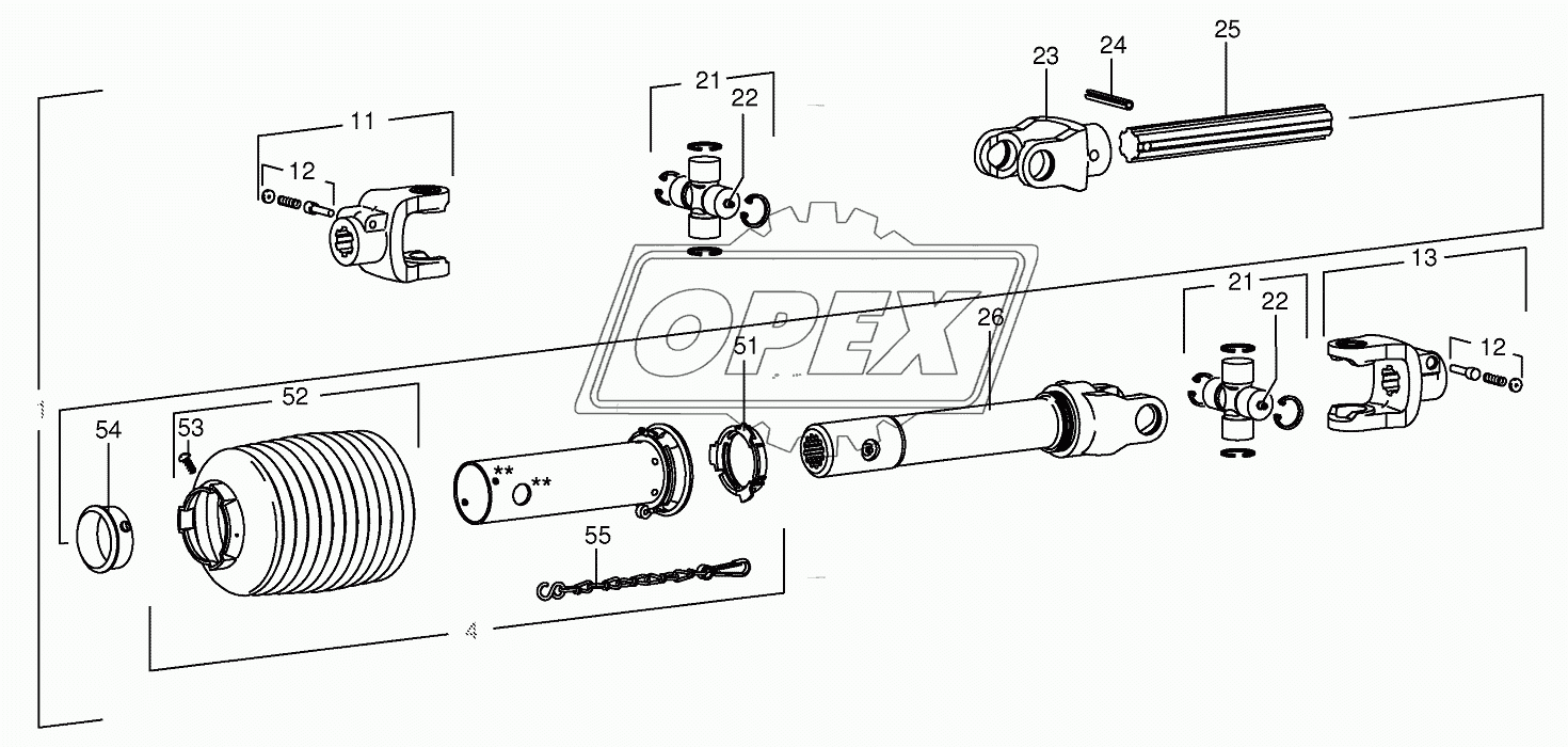 P.T.O shafts - roller drive