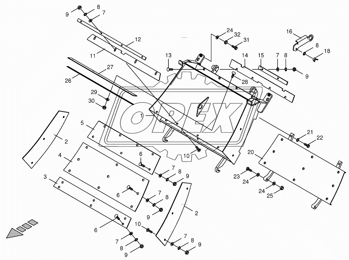 Grass channel - spring-mounted