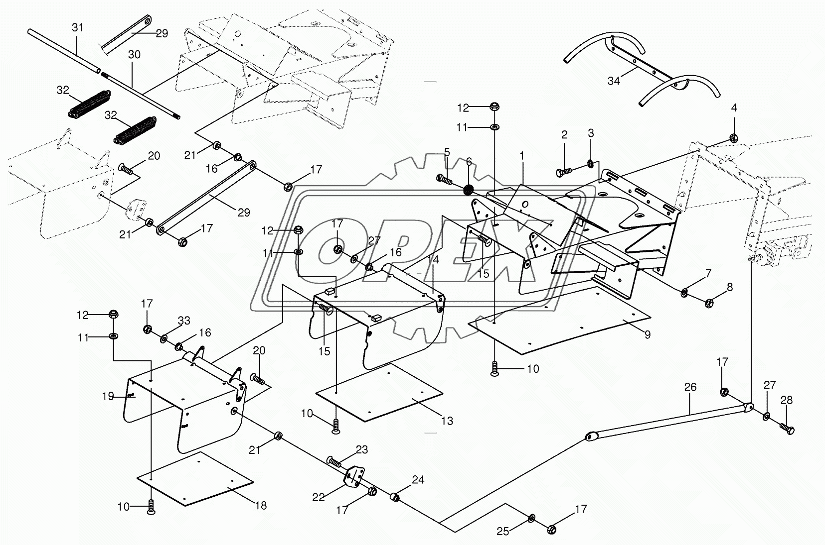 Discharge flap-end piece