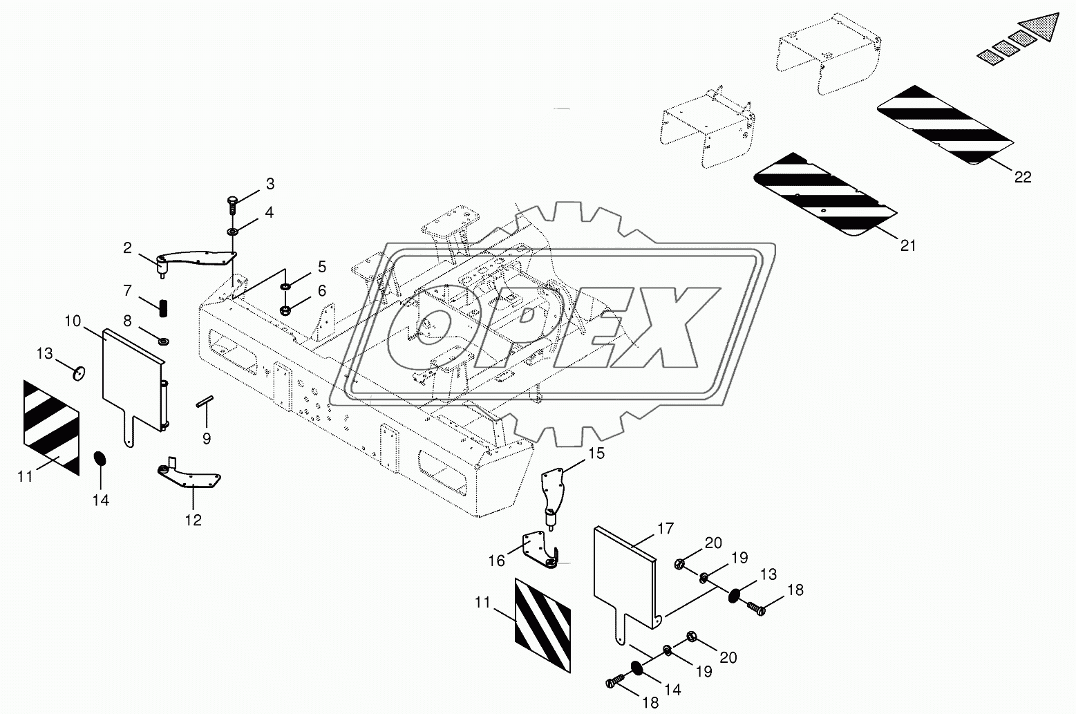 Fold-away warning panel