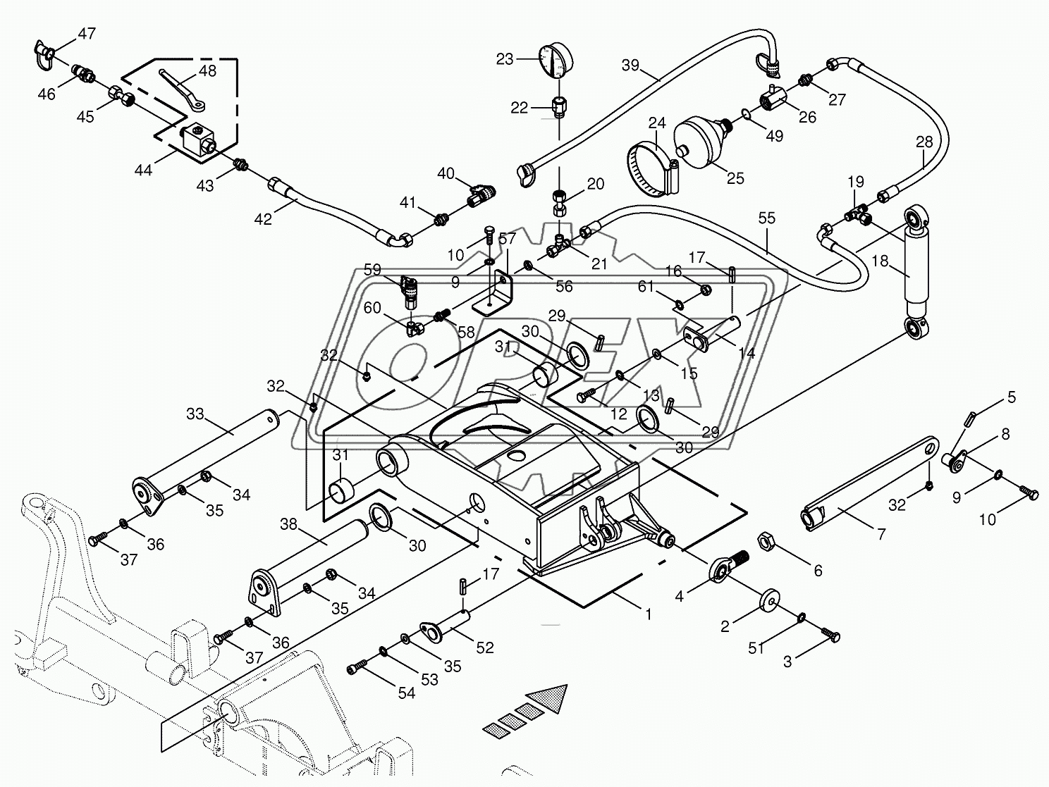 Steering axle rocker arm