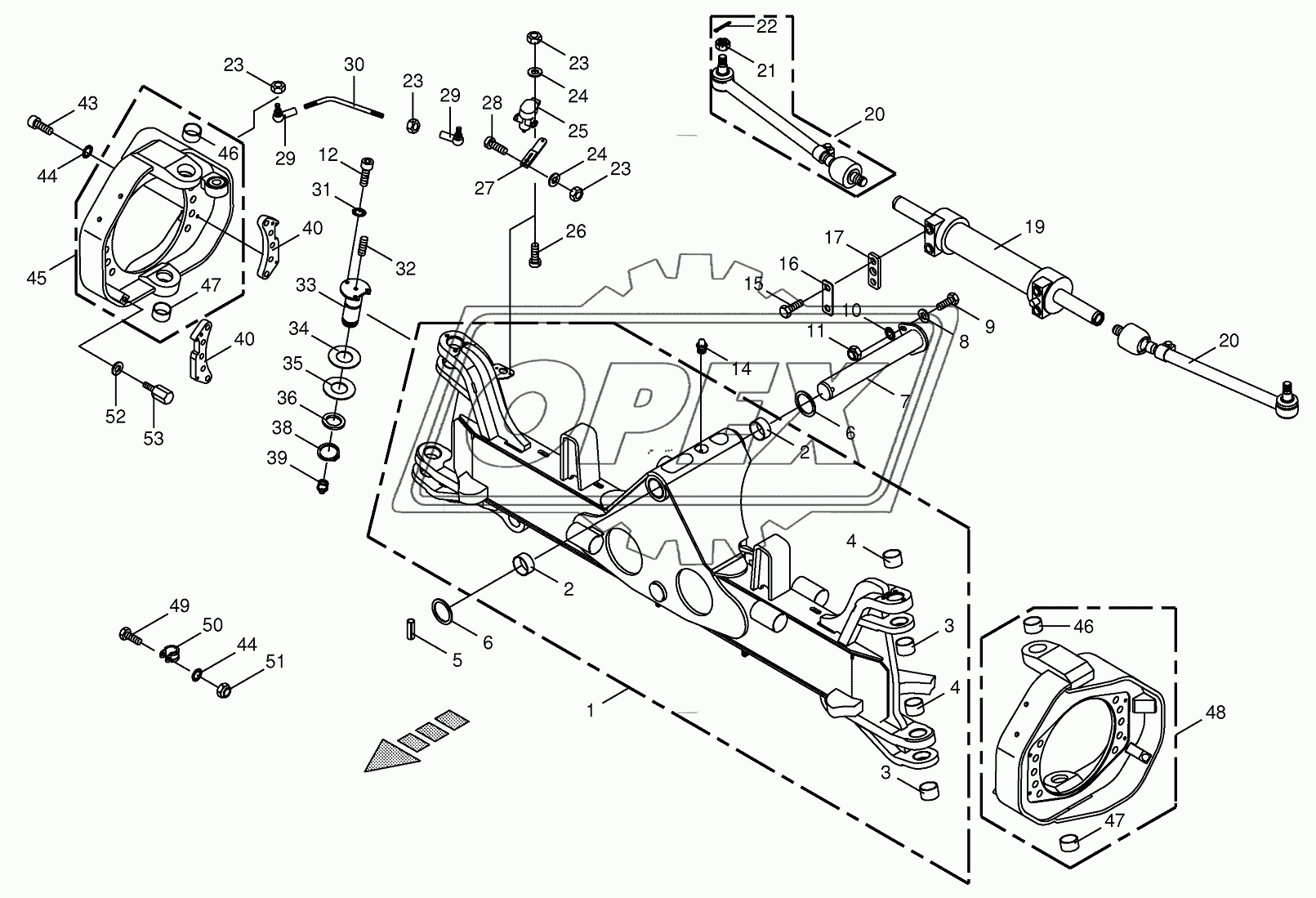 Steering axle