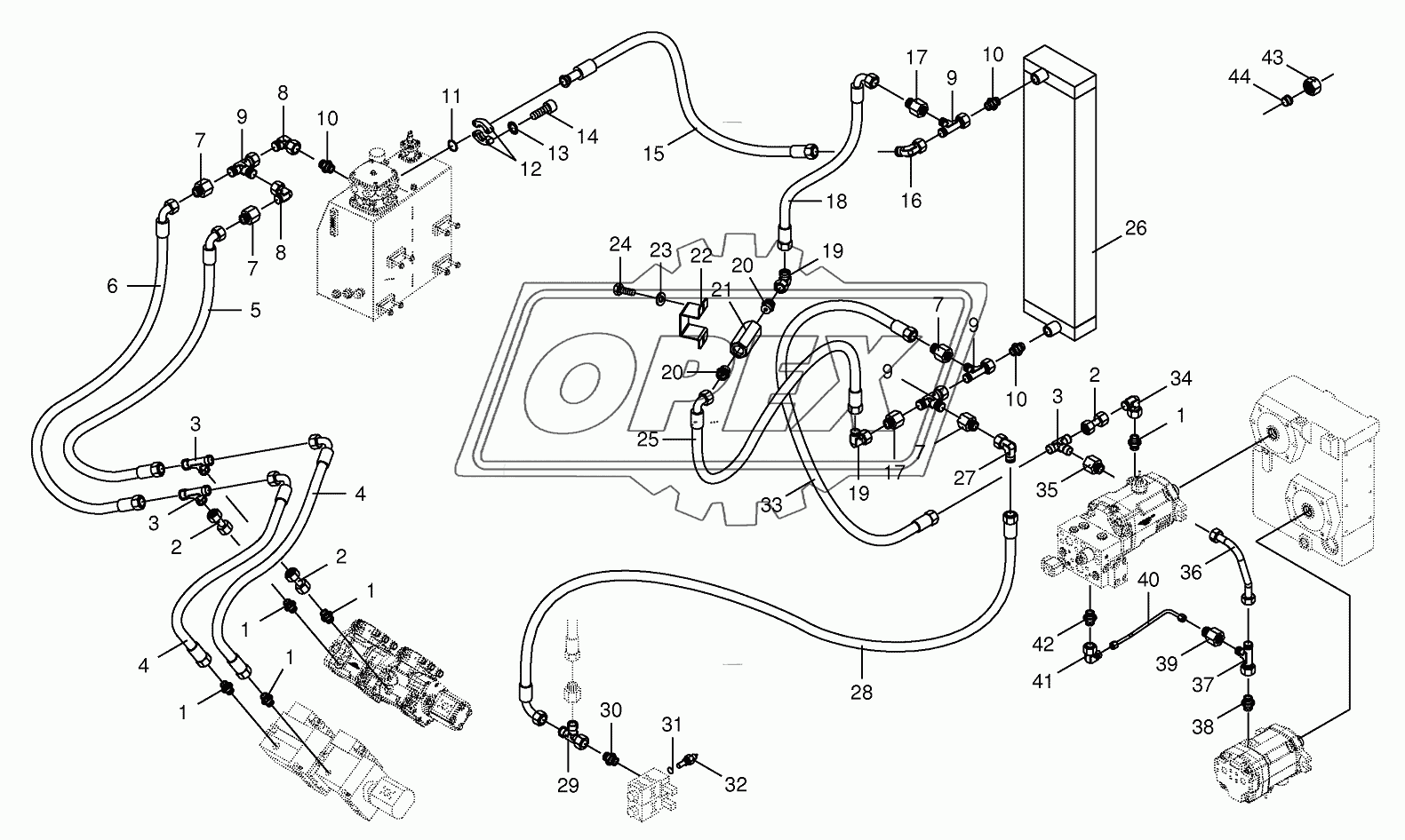 Housing line/oil cooler