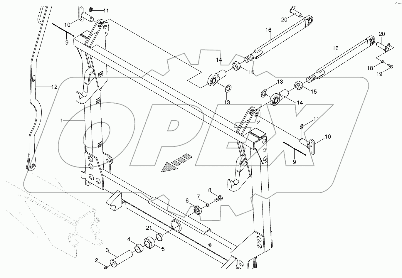 Pivoting frame/linkage