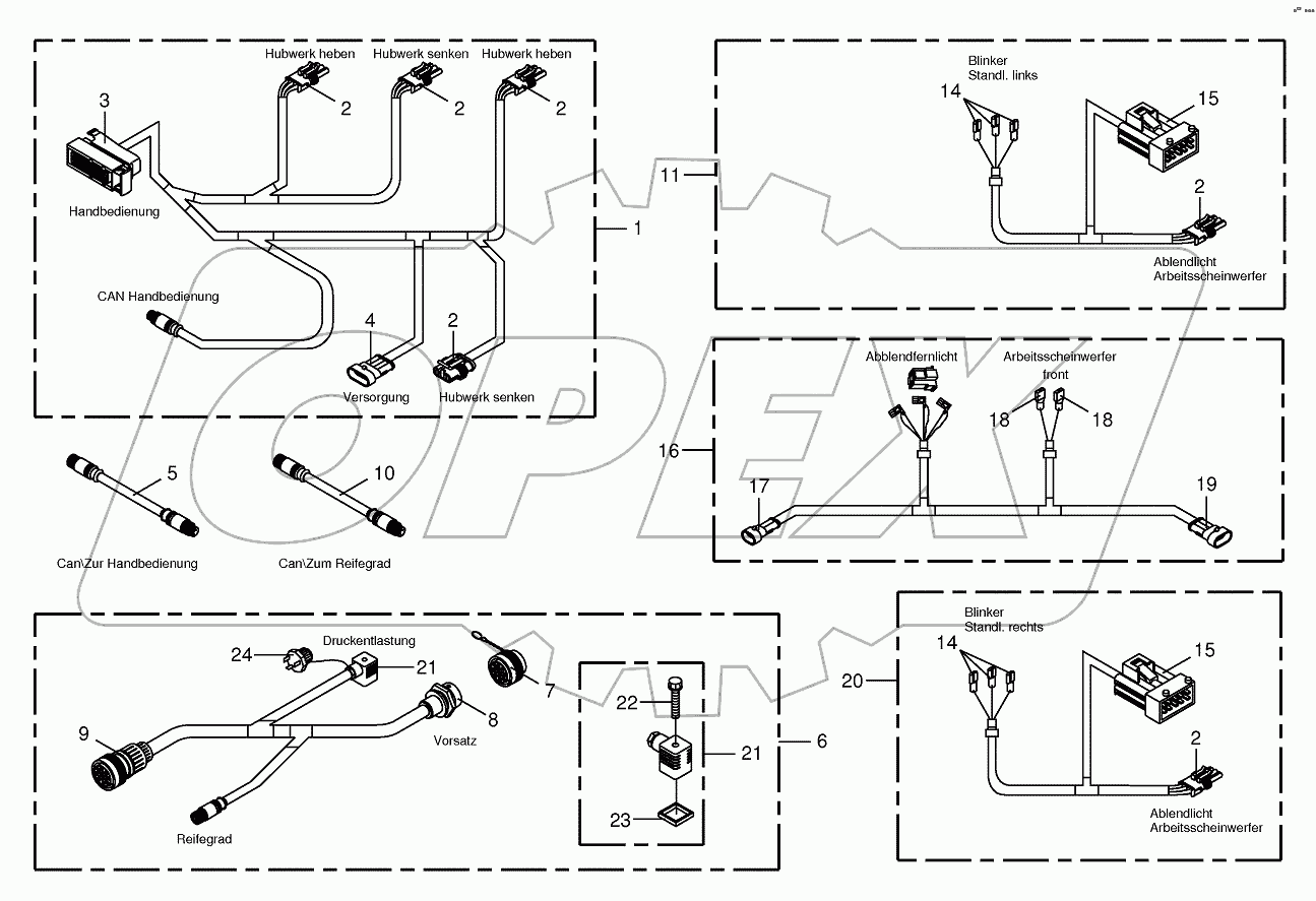 Several wiring looms 701805-750480