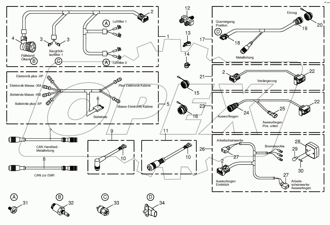 Several wiring looms 701805-750480