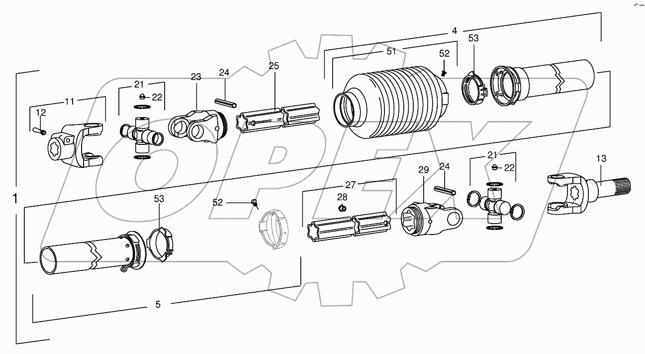 P.T.O shafts-roller drive