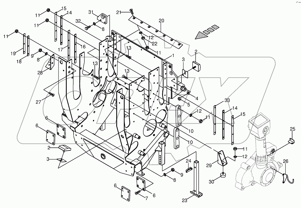 Feeder Housing with support foot