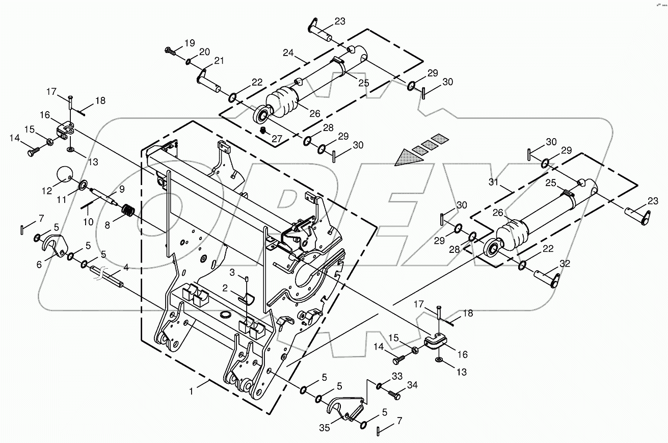 Chopping drum support