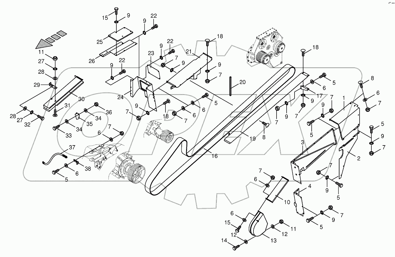 Belt guide-main drive