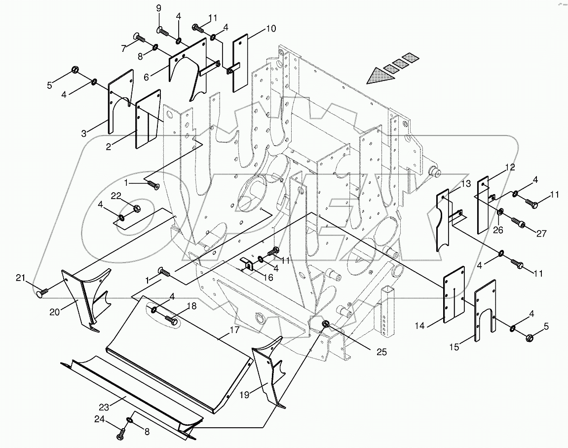 Grain collecting plate/slotted cover