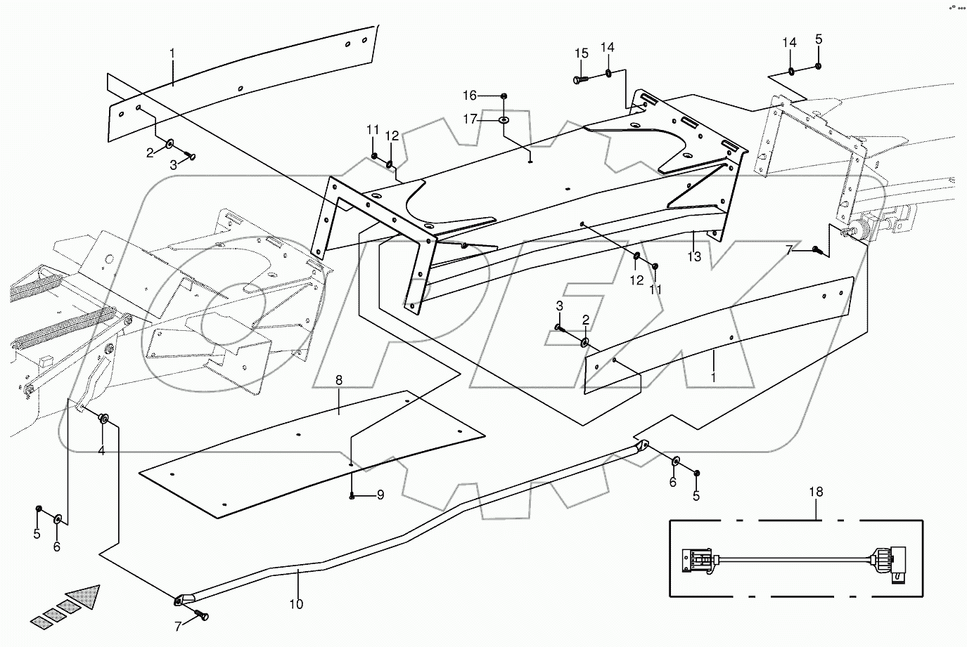 Discharge chute extension 12-row