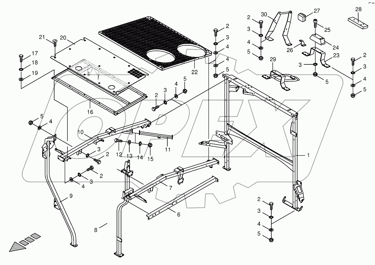 Panelling frame/Cladding-back top