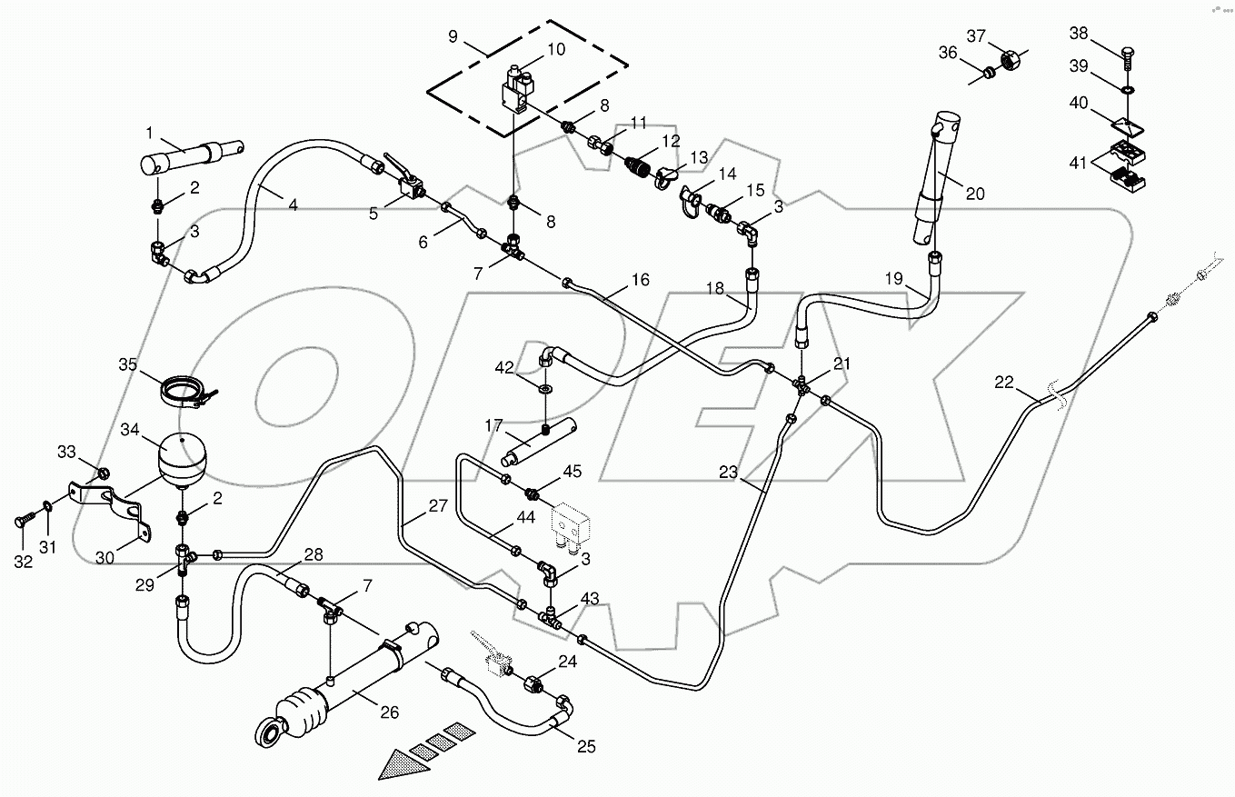 Charge pressure lines-front