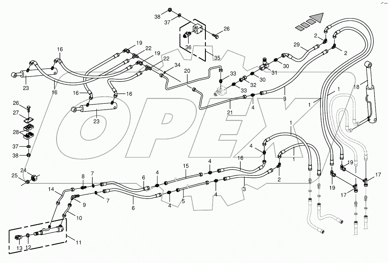 Hydraulics-discharge chute-14-row