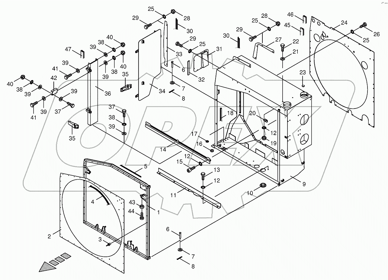 Radiator frame/radiator door