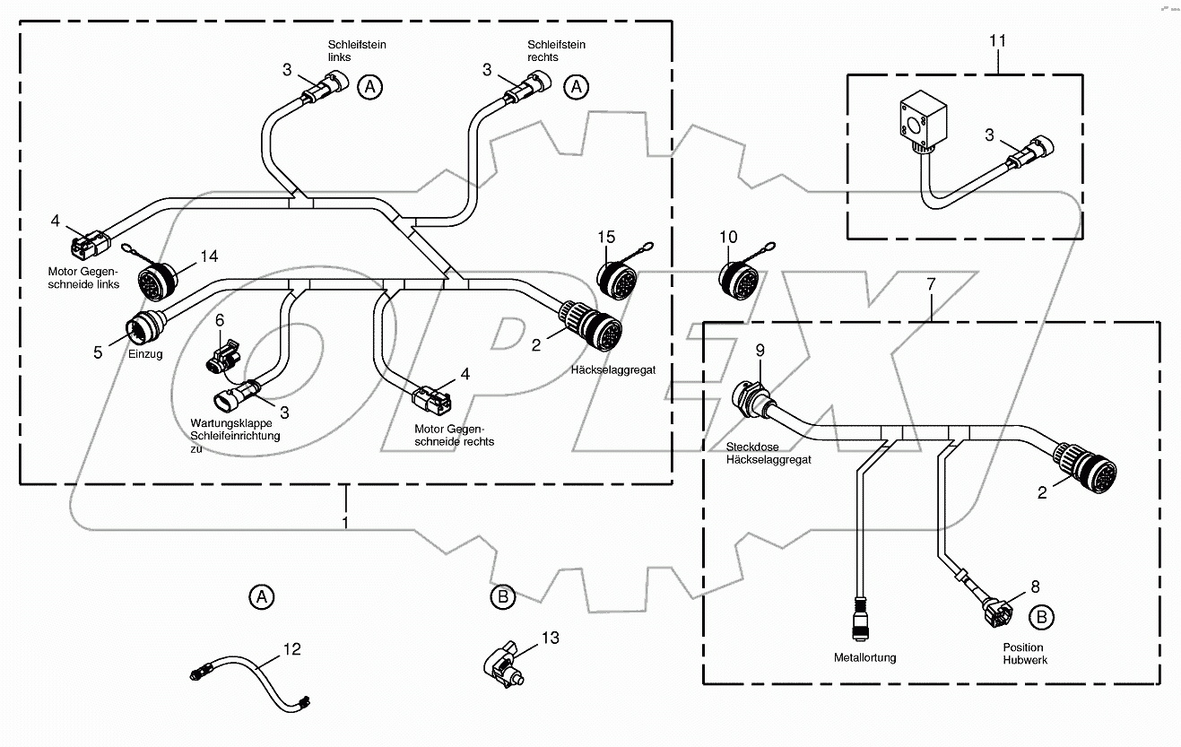 Wiring Harness-chopping aggregate/backlash-alarm