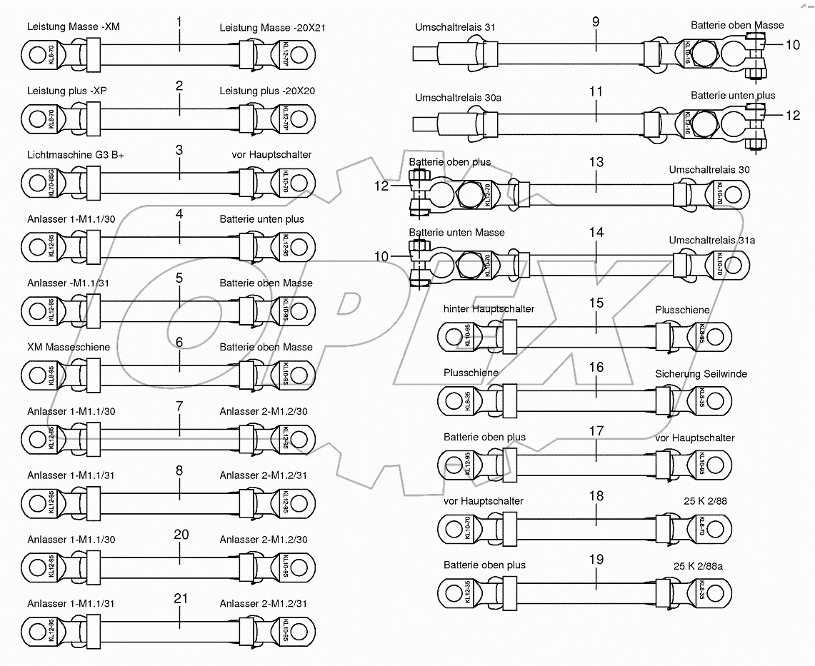 Battery and ground cable 750481-771660