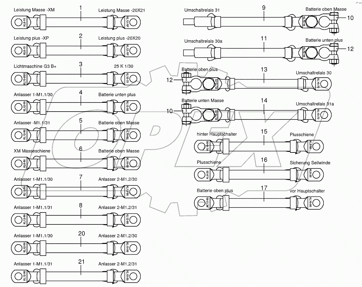 Battery and ground cable 771661-773000