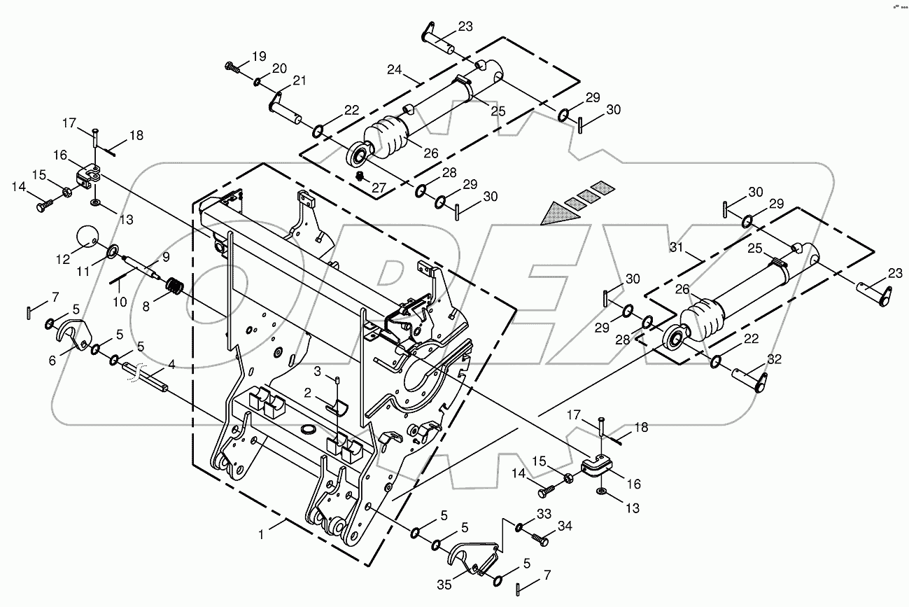 Chopping drum support
