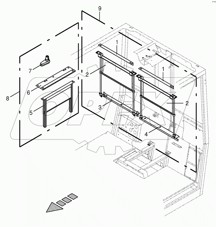 Rear blind/lateral blind